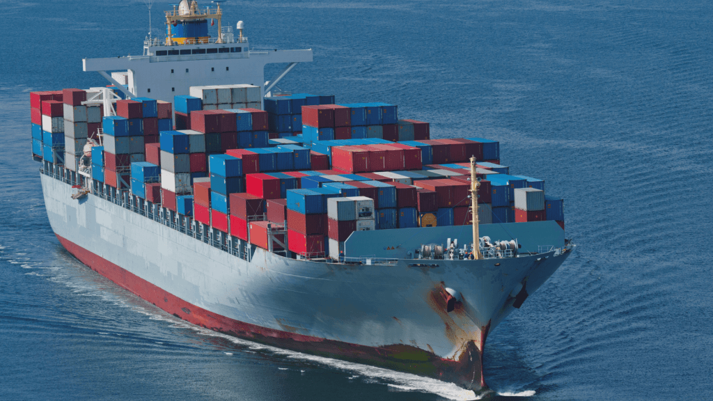 cargo ship loaded with containers