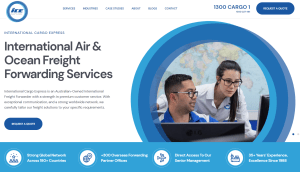 ICE freight forwarders website main page