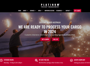 Platinum Freight Management website main page