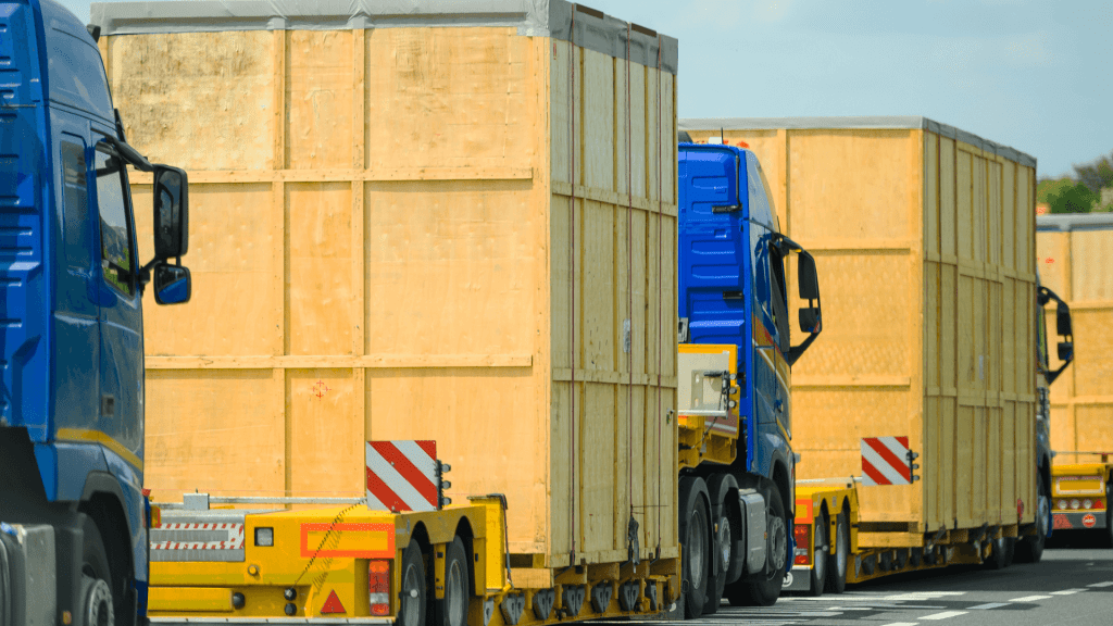 oversized cargo on the trucks