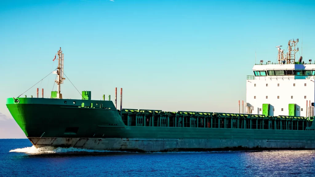 green cargo ship