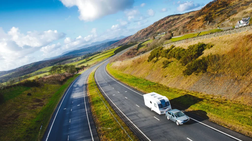 caravan on the road