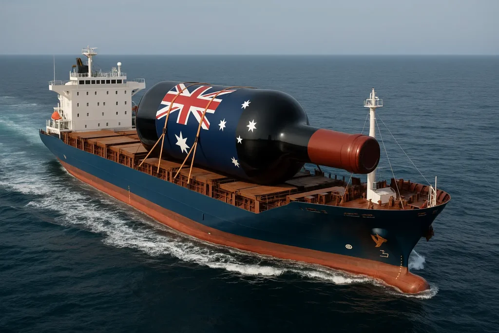 export australian wine on the cargo vessel